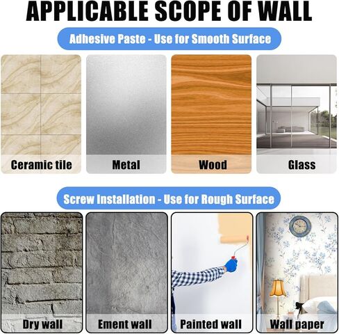 دعامات قضيب ستارة ذاتية اللصق بدون حفر، خطافات حامل قضيب ستارة بدون حفر، شماعات قضيب ستارة قابلة للتعديل خالية من الأظافر للحمام والمطبخ والمنزل والفندق (16 Tramsparent) in Kuwait