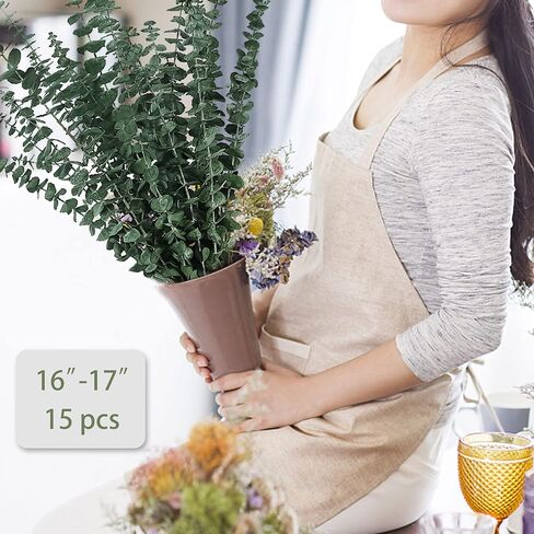 15pc Dried Preserved Eucalyptus Stems Bundle for Shower - 17" Real Fresh Eucalyptus, 100% Natural Eucalyptus Leaves Bulk for DIY Shower Spa Wedding Party Home Office Floral Arrangements Decor in Kuwait