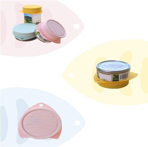 LSTCPGLAI 3 قطع من أغطية العلب للكلاب والقطط وأغذية الحيوانات الأليفة يمكن أن تغطي أغطية علب أغذية الحيوانات الأليفة من السيليكون، خالية من مادة BPA، آمنة للاستخدام في غسالة الأطباق، مقاسات متعددة للكلاب والقطط in Kuwait