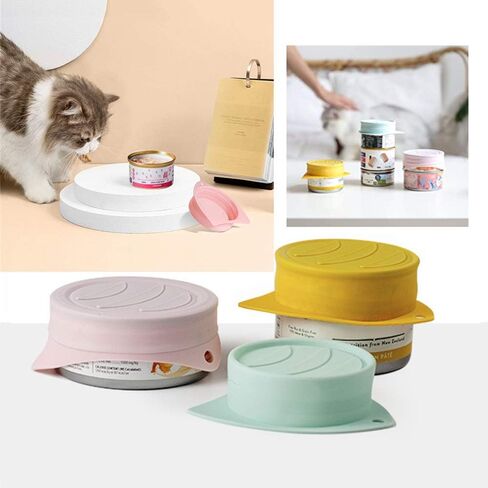 LSTCPGLAI 3 قطع من أغطية العلب للكلاب والقطط وأغذية الحيوانات الأليفة يمكن أن تغطي أغطية علب أغذية الحيوانات الأليفة من السيليكون، خالية من مادة BPA، آمنة للاستخدام في غسالة الأطباق، مقاسات متعددة للكلاب والقطط in Kuwait