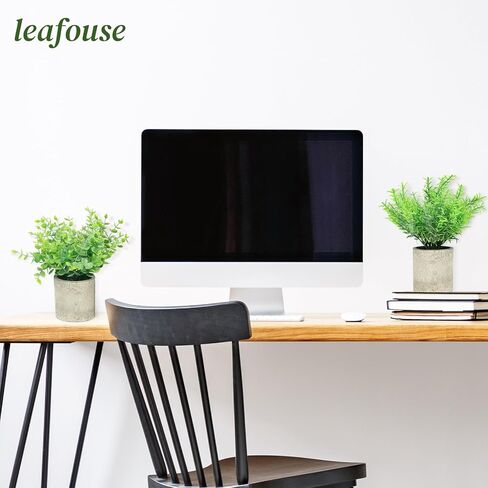 leafouse 3 Pack Mini Potted Fake Plants Artificial Plastic Eucalyptus Plants Topiaries for Home Office Desk Room Decor in Saudi Arabia