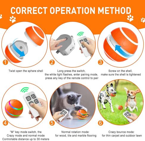 العاب تفاعلية للكلاب، كرة بيبي بيت للكلاب، كرة شريرة نشطة دوارة للملل في الاماكن المغلقة والمفتوحة، جهاز تحكم عن بعد، كرة تنشط ذاتية الحركة ذكية قابلة لاعادة الشحن بمنفذ USB in Kuwait