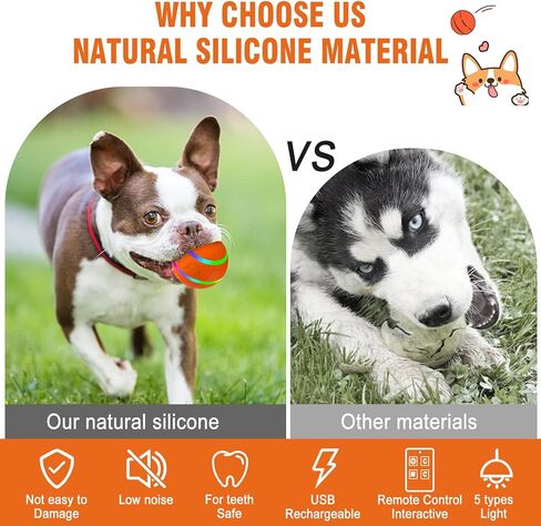 العاب تفاعلية للكلاب، كرة بيبي بيت للكلاب، كرة شريرة نشطة دوارة للملل في الاماكن المغلقة والمفتوحة، جهاز تحكم عن بعد، كرة تنشط ذاتية الحركة ذكية قابلة لاعادة الشحن بمنفذ USB in Kuwait