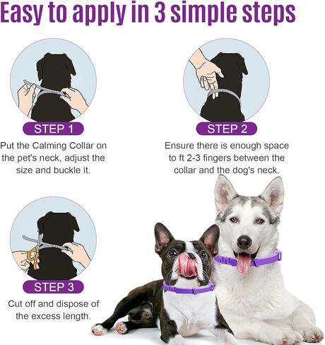 Calming Collar for Dogs, Dog Anxiety Relief, Adjustable Dog Calming Collar, Sustained Release Pheromone, Suitable for All Dogs with Separation Anxiety&Stress&Fear, Easily Fit in New Environment, 4Pcs in Kuwait