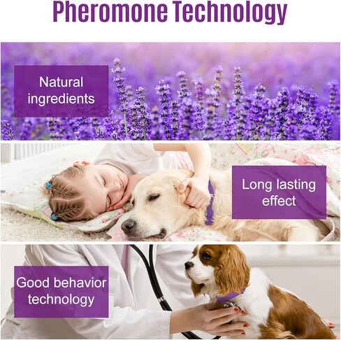 Calming Collar for Dogs, Dog Anxiety Relief, Adjustable Dog Calming Collar, Sustained Release Pheromone, Suitable for All Dogs with Separation Anxiety&Stress&Fear, Easily Fit in New Environment, 4Pcs in Kuwait