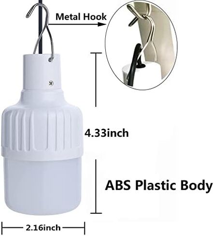 XYSRZ 2 Pack USB Light Bulb, Portable LED Lamp for Garage Warehouse Car Truck Fishing Boat Outdoor Portable LED Bulb, Emergency Light, or Children Bed Lamp (5W) in Kuwait