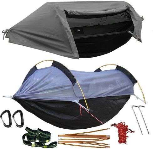 WintMing Hammock with Mosquito Net and Rain Fly Cover 3 in 1 Camping Hammock Tent 440lbs Load in Kuwait