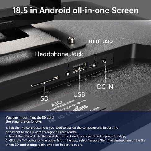 GVM Teleprompter with Android Tablet,18" Teleprompter Kit with Remote Control & App, Teleprompter for camcorders/Digital Cameras, Colorless Spectroscope, Ultra HD Wide-Angle Lens with Carry Case in Saudi Arabia