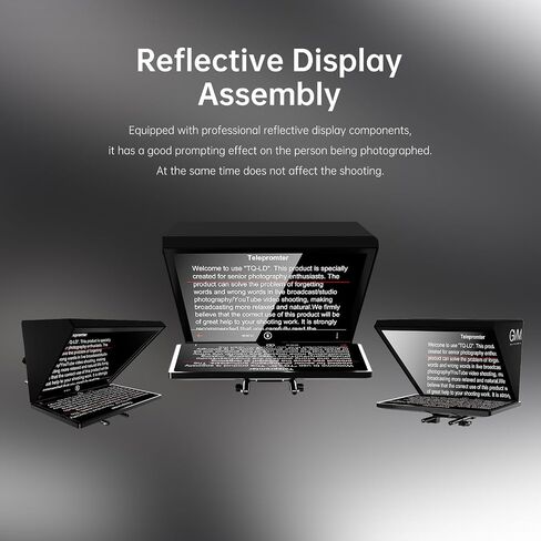 GVM Teleprompter with Android Tablet,18" Teleprompter Kit with Remote Control & App, Teleprompter for camcorders/Digital Cameras, Colorless Spectroscope, Ultra HD Wide-Angle Lens with Carry Case in Saudi Arabia