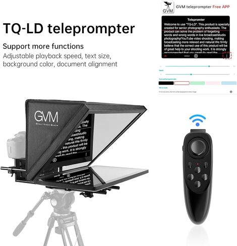 GVM Teleprompter with Android Tablet,18" Teleprompter Kit with Remote Control & App, Teleprompter for camcorders/Digital Cameras, Colorless Spectroscope, Ultra HD Wide-Angle Lens with Carry Case in Saudi Arabia
