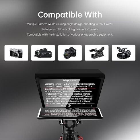 GVM Teleprompter with Android Tablet,18" Teleprompter Kit with Remote Control & App, Teleprompter for camcorders/Digital Cameras, Colorless Spectroscope, Ultra HD Wide-Angle Lens with Carry Case in Saudi Arabia