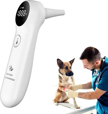 جهاز مراقبة درجة حرارة الكلاب، مقياس حرارة للحيوانات الأليفة للكلاب والقطط، جهاز قياس الحرارة البيطري في ثانية واحدة، يتضمن 20 قطعة من مسحات الحيوانات الأليفة in Kuwait