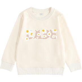 سويت شيرت للفتيات الصغيرات بأكمام طويلة بلوفر بياقة دائرية وبلوزة للأطفال مطبوع عليها زهور ملابس الخريف والشتاء in Kuwait