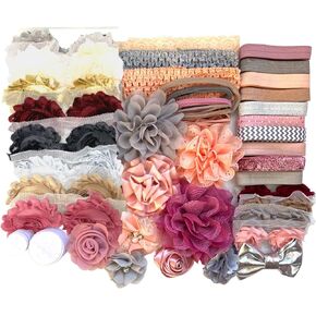 Bowtique Emilee Baby Shower Headband Kit Makes Over 30 Headbands, Baby Shower Headband Station, DIY Baby Headband Kit - Antique in Kuwait