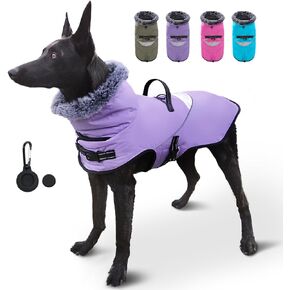 Sekam Dog Coat Dog Jackets for Small Medium Dogs Waterproof Dog Coat with Airtag Holder for Large Dog Fleece Jacket Dog Coat with Harness Built in Dog Coats for Medium Dogs Winter (B S)