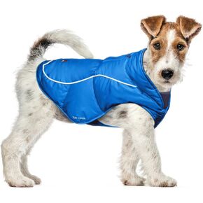 معطف الشتاء المعزول للكلاب من Tuff Pupper | مقاوم للماء ضد الثلوج والمطر | سترة مبطنة ممتازة للطقس البارد | عاكس للسلامة | فتحة سحاب للحزام | مقاس قابل للتعديل (أحمر/صغير) in Kuwait