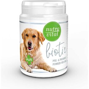 NutraVital Biotic Dog - Pre & Probiotics Powder for Dogs - Prebiotic & Probiotic Supplement for Gut Flora Digestive Health Bowel & Immune System Support - Functional Blend Veterinary Supplements in Saudi Arabia