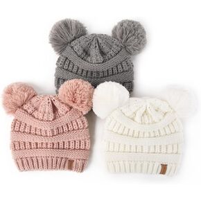 FURTALK Baby Winter Hat Toddler Boys Girls Pom Pom Beanie Hat Kids Soft Warm Knit Winter Pom Hats for 0-3 Years
