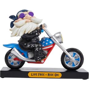 7.5'' Resin Motorcycle Rider Sculpture for Men Dad Husband Grandpa Retro Cool Inspirational Motorcycle Rider Figurine JS0375A