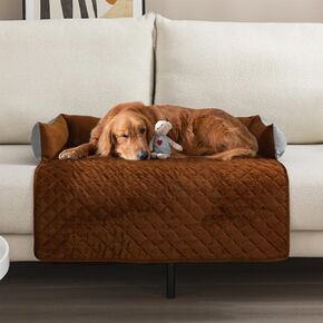 Dogs/Cats Bed Mat for Furniture Protector, Washable Dogs/Cats Sofa Couch Cover, Dog Bed Mat with Pillows, Dog Accessories, Light Gray 29.5 * 29.5in