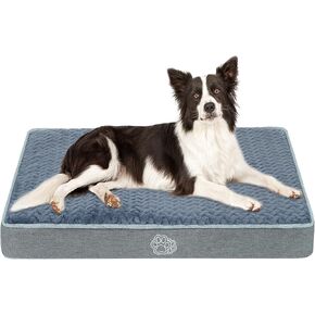 سرير قفص للكلاب من إمبسين - وسادة لقفص الكلاب، بساط قفص للحيوانات الأليفة قابل للعكس مع غطاء قابل للغسل وقابل للإزالة، وسادات بيت الكلب لأقفاص الكلاب مناسبة للكلاب من S إلى XXL - رمادي حجري in Kuwait