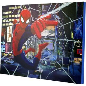 لوحة فنية جدارية من القماش LED من Idea Nuova Spider-Man، ديكور منزلي للأطفال، غرفة نوم، سبايدرمان / أزرق، 11.50 بوصة × 15.75 بوصة in Kuwait