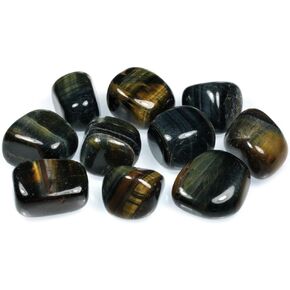 CrystalAge Blue Tiger Eye Tumble Stone (20-25mm) - Single Stone
