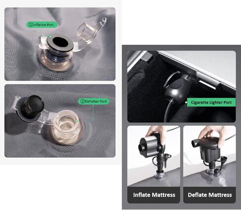 مرتبة هوائية EVEME متوافقة مع سطح تيسلا موديل Y مع مضخة هواء كهربائية ومسند للرأس ووسادة نوم للتخييم في الهواء الطلق والسفر موديل Y وإكسسوارات 2023 2022 2021 2020، أبيض كريمي in Kuwait