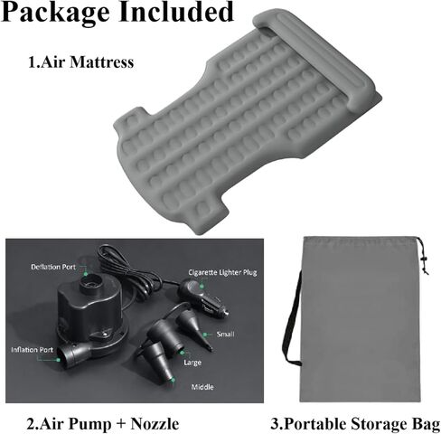 مرتبة هوائية EVEME متوافقة مع سطح تيسلا موديل Y مع مضخة هواء كهربائية ومسند للرأس ووسادة نوم للتخييم في الهواء الطلق والسفر موديل Y وإكسسوارات 2023 2022 2021 2020، أبيض كريمي in Kuwait