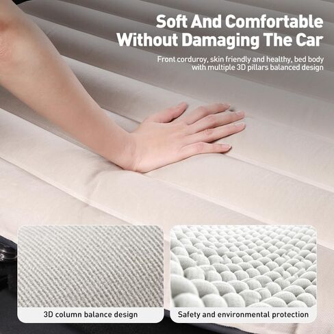 YONZEE Air Mattress for Tesla Model Y, Portable Camping Mattress Trunk Inflatable Bed Flocking Surface Foldable Air Bed with Air Pump and Storage Bag for Tesla Model Y Accessories Travel Sleeping in Kuwait