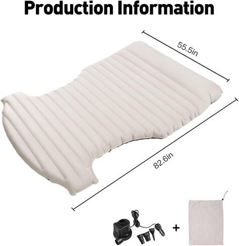 YONZEE Air Mattress for Tesla Model Y, Portable Camping Mattress Trunk Inflatable Bed Flocking Surface Foldable Air Bed with Air Pump and Storage Bag for Tesla Model Y Accessories Travel Sleeping in Kuwait