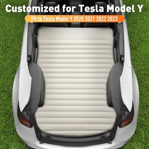 YONZEE Air Mattress for Tesla Model Y, Portable Camping Mattress Trunk Inflatable Bed Flocking Surface Foldable Air Bed with Air Pump and Storage Bag for Tesla Model Y Accessories Travel Sleeping in Kuwait