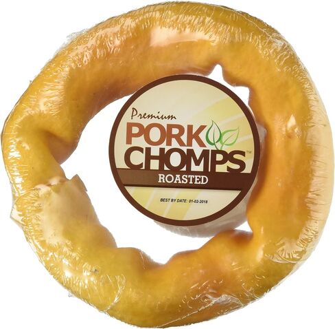 Pork Chomps Roasted Pork Skin Dog Chew, 6-inch Bagel, 1 Count in Saudi Arabia