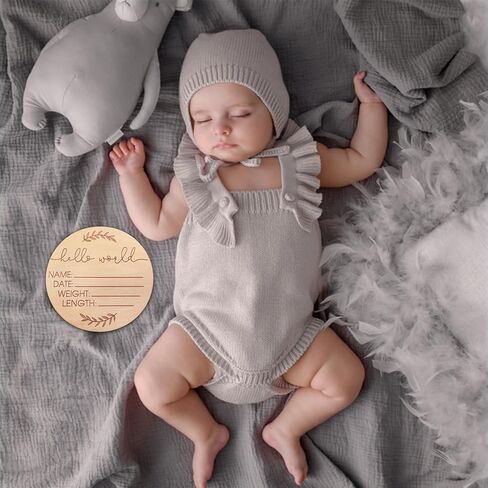 Wooden Baby Announcement Sign - Hello World Newborn Sign Baby Announcement Sign - Baby Birth Announcement Sign Hospital Sign Baby Name Announcement Sign for Photo Prop Baby Shower Gift Nursery in Kuwait