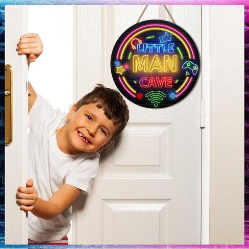 Geelin Wooden Sign Space Unicorn Decor Quote Wood Plaque Nursery Hanging Wall Art Decor for Kids Room Boy Bedroom Kids Toddler Boys Playroom Living Room Decorations (Neon) in Kuwait