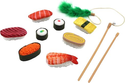 Jumpaws 9 Assortments Pack لعبة قيمة ومجموعة دعابة، ألعاب تفاعلية للقطط النعناع البري، ألعاب مجعدة، لعبة عصا الريش، ملحقات للقطط الداخلية (مجموعة السوشي) in Saudi Arabia