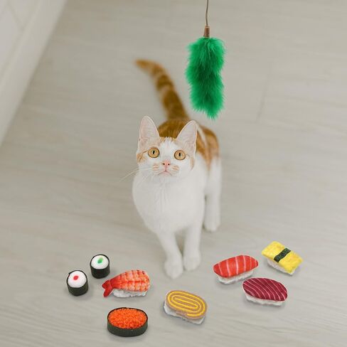 Jumpaws 9 Assortments Pack لعبة قيمة ومجموعة دعابة، ألعاب تفاعلية للقطط النعناع البري، ألعاب مجعدة، لعبة عصا الريش، ملحقات للقطط الداخلية (مجموعة السوشي) in Saudi Arabia