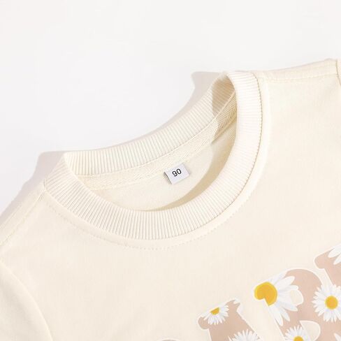 سويت شيرت للفتيات الصغيرات بأكمام طويلة بلوفر بياقة دائرية وبلوزة للأطفال مطبوع عليها زهور ملابس الخريف والشتاء in Kuwait