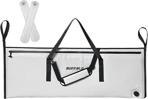 Buffalo Gear Insulated Fish Bag Cooler 48x18in,Leakproof Fish Kill Bag with 2 Reusable Cooler Ice Packs Portable Waterproof Fish Bag with Adjustable Shoulder Strap Keep Ice-cold More than 48 Hours in Saudi Arabia