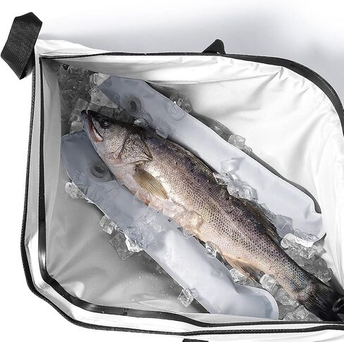 Buffalo Gear Insulated Fish Bag Cooler 48x18in,Leakproof Fish Kill Bag with 2 Reusable Cooler Ice Packs Portable Waterproof Fish Bag with Adjustable Shoulder Strap Keep Ice-cold More than 48 Hours in Saudi Arabia