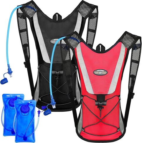 2 Pack Hydration Backpack Pack with 2L Water Bladder, Hiking Backpack with Hydration Bladder Water Rucksack Backpack Bladder Bag Cycling Bicycle Bike/Hiking Climbing Pouch in Kuwait