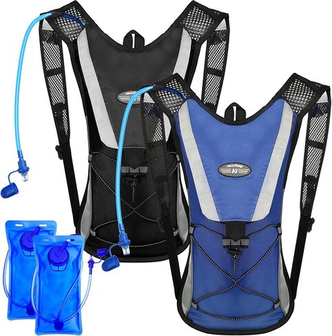 2 Pack Hydration Backpack Pack with 2L Water Bladder, Hiking Backpack with Hydration Bladder Water Rucksack Backpack Bladder Bag Cycling Bicycle Bike/Hiking Climbing Pouch in Saudi Arabia