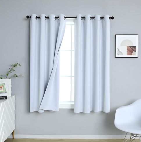 ستائر تعتيم INLINAS مقاس 42 عرض × 96 طول لغرفة النوم، معزولة حراريًا، وتقليل الضوضاء، مجموعة موفرة للطاقة مكونة من لوحتين، كاكي in Kuwait