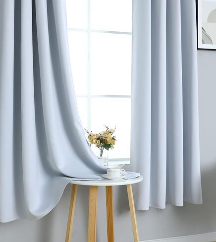 ستائر تعتيم INLINAS مقاس 42 عرض × 96 طول لغرفة النوم، معزولة حراريًا، وتقليل الضوضاء، مجموعة موفرة للطاقة مكونة من لوحتين، كاكي in Kuwait