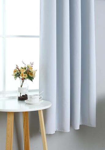ستائر تعتيم INLINAS مقاس 42 عرض × 96 طول لغرفة النوم، معزولة حراريًا، وتقليل الضوضاء، مجموعة موفرة للطاقة مكونة من لوحتين، كاكي in Kuwait
