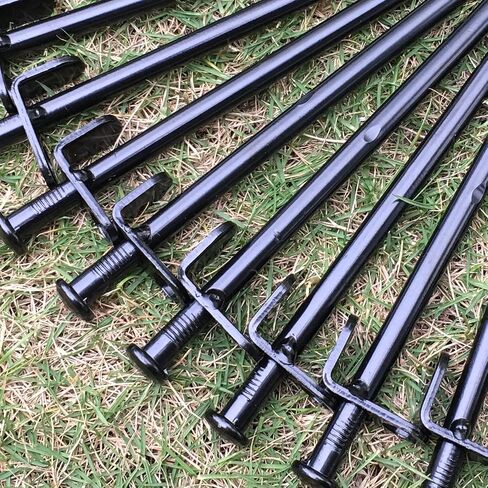 Tent Stakes Heavy Duty, BareFour 8-Inch Camping Stakes，4-Pack Forged Steel Tent Pegs Unbreakable and Inflexible - Available in Rocky Place Dessert Snowfield and Grassland in Saudi Arabia