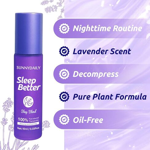 Essential Oil Serum Roll On 10ml,Herbal Essential Oil Blend Roller Ball for Adults,Oil-Free Lavender Scent in Saudi Arabia