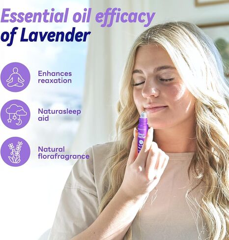 Essential Oil Serum Roll On 10ml,Herbal Essential Oil Blend Roller Ball for Adults,Oil-Free Lavender Scent in Saudi Arabia