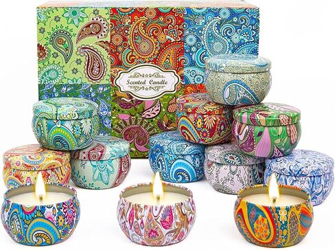 12 PCS Christmas Scented Candles Gifts for Women, Soy Wax Candles with Essential Oils Aromatherapy Candles for Home Scented, Stress Relief, Bath,Yoga, Christmas Thanksgiving Gift in Saudi Arabia