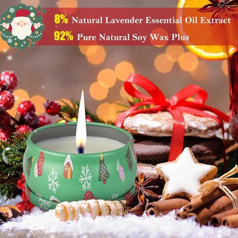 12 PCS Christmas Scented Candles Gifts for Women, Soy Wax Candles with Essential Oils Aromatherapy Candles for Home Scented, Stress Relief, Bath,Yoga, Christmas Thanksgiving Gift in Saudi Arabia